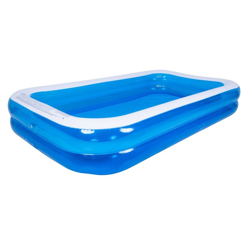 Pool Central 10' Blue and White Inflatable Rectangular Swimming Pool, 1 of 10