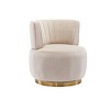 CAVINAS Teddy Fabric Cuddle Barrel Swivel Accent Chair with Mid-Height Back,Upholstered Swivel Living Room Chairs,Reading Chairs for Living Room - 2 of 4