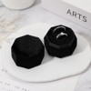 Unique Bargains Velvet Octagon Wedding Proposal Engagement 2 Slot Jewelry Storage Ring Box - 4 of 4