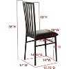 Kings Brand Furniture Dekkers Metal Chairs - Upholstered Dining Room Chair, Set of 4, Black - 3 of 4