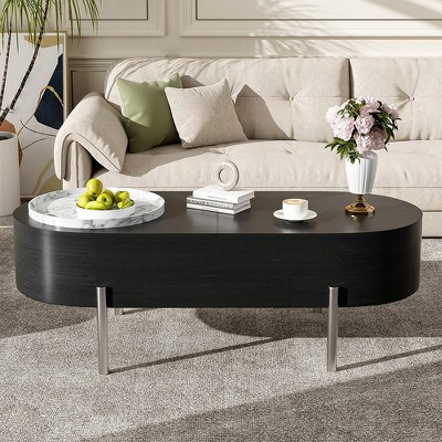 47.2'' Lift Top Coffee Table, Center Table with Hidden Storage Compartment,Cocktail Table with 360 Degree Rotating Tray for Living Room Office
