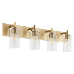 Quorum Lighting Fallstaff 4 - Light Vanity in  Aged Brass - 1 of 4