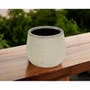 HomeRoots 7" Beige Dot Ceramic Indoor Outdoor Round Pot Planter - 2 of 4