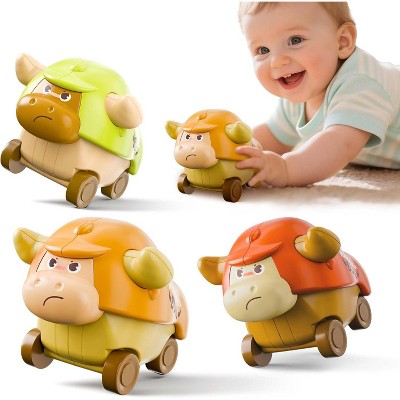 iPlay, iLearn Press to Go Car Toys for Toddlers, Baby Mini Animal Race Cars