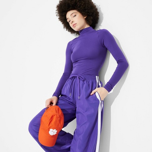 Women s Game Day Long Sleeve Mock Turtleneck T shirt Wild Fable Purple S Target