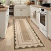 Modern Bordered Living Room Bedroom Rugs, Scalloped Washable Non Slip Dining Room Carpet, Accent Home Decor Rugs - 4 of 4