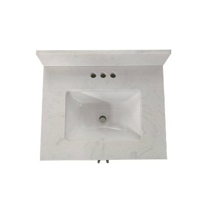 Vivien 24" White Composite Freestanding Bathroom Vanity with Ceramic Sink