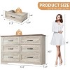 6 Drawer Dresser for Bedroom,Modern Tall Dresser Organizer,TV Stand,Wooden Chest of Drawers and Closet Organizers for Storage Clothes - 2 of 4