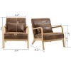 Mid Century Modern Lounge Chair with Upholstered Seat and Wood Frame, Accent Armchair for Living Room, Bedroom or Reading Nook-Tanpinhause - 4 of 4