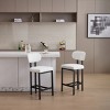 Set Of 2 Modern Bar Stool with Metal Legs,Upholstered Counter High Chairs for Dining Room or Kitchen Island-Maison Boucle - 3 of 4