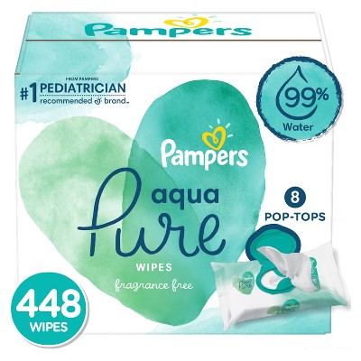 Image of Pampers Aqua Pure Sensitive Baby Wipes - 448ct