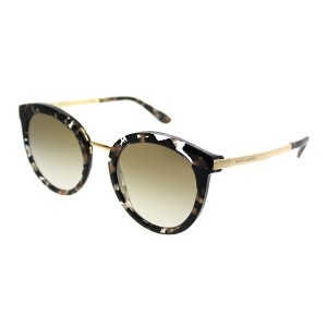 Dolce & Gabbana  911/6E Womens Round Sunglasses Cube Black/Gold 52mm - 1 of 3