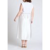 ELOQUII Women's Plus Size Strong Shoulder Satin Skirt Dress - 3 of 3