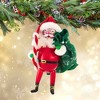 Italian Ornaments 7.0 Inch Candy Cane Courier Santa Claus Tree Ornaments - 2 of 4
