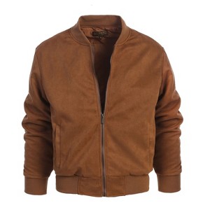 Gioberti Men's Faux Suede Bomber Jacket with Warm Light Inner Padding - 1 of 4