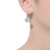 Delicate Silver Plated Snowflake Cluster Drop Earrings with Sparkling Cubic Zirconia and Secure Wire Hooks for a Touch of Elegant Winter Charm" - 3 of 4