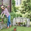 Costway Raised Garden Bed with Dual Zipper Door Greenhouse for Patios and Backyards Grey/Natural - 4 of 4