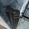 Matte Black Bi-Fold Semi-Frameless Shower Enclosure with Transparent Glass Panels - 3 of 4