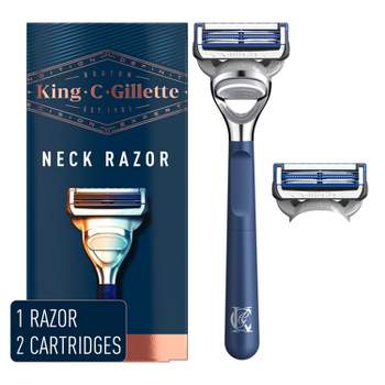 King C. Gillette Men's Neck Razor + 2 Razor Blade Refills