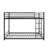 Metal bunk bed, bunk bed frame, with safety railing, heavy-duty space saving design, easy to assemble, black black - 4 of 4