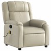 vidaXL Massage Recliner Chair, Adjustable Recliner with 6-Point Vibration Massage, Cream Leather - 4 of 4