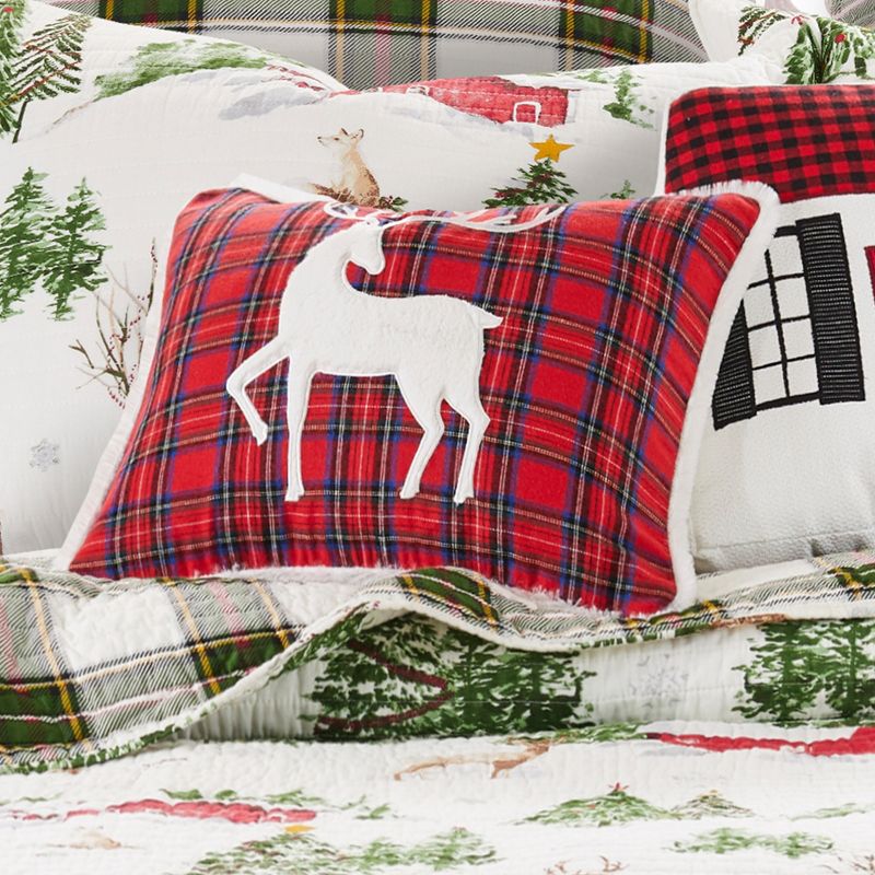 Tatum Pines Furr Deer Appliqued Pillow 14x18 -Levtex Home, 2 of 4
