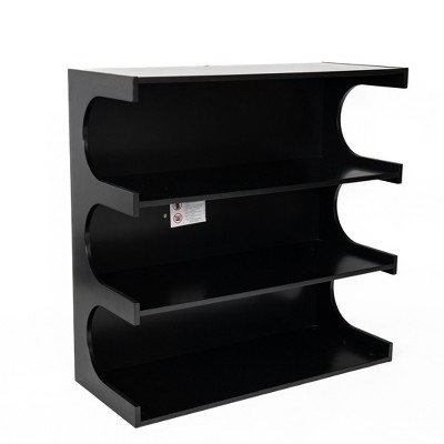 VYNXARIA Creative 4 - Tier Multifunctional Black Bookshelf and Coffee Table for Home Spaces