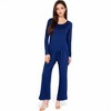 Anna-Kaci Women's Wide-Leg Lounge Set with Elastic Waist and Drawstring Closure- Black,Small - 2 of 4