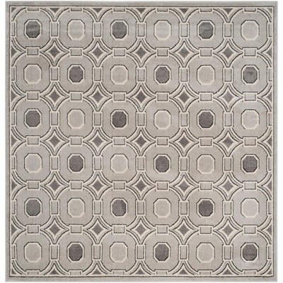 Amherst Light Grey/Ivory 7' Square Easy-Care Area Rug