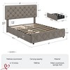 Full/QUEEN/KING  Size Bed Frame with 4 Storage Drawers and Adjustable Headboard Faux Leather Upholstered Platform Beds No Box Spring Needed - 2 of 4