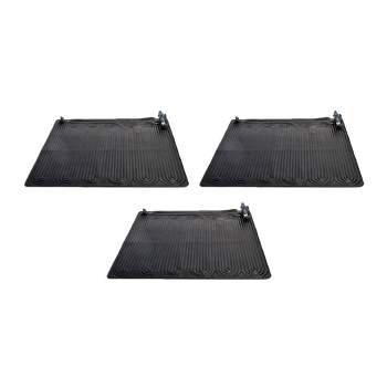 INTEX 47'x47' Solar Pool Water Heater Mat for 8,000 Gallon Above Ground Swimming Pool with Hose Attachment 2 Adaptors and Bypass Valve, Black (3-Pack)