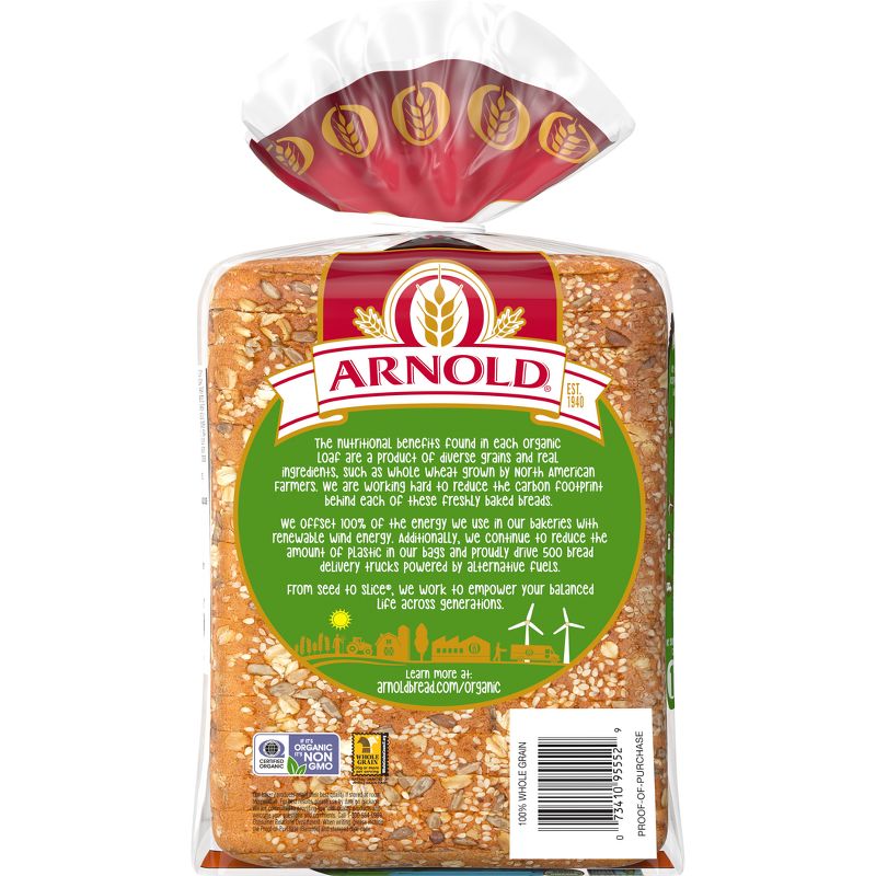 Arnold Organic 100% Whole Grain Sandwich Bread - 765g, 5 of 11