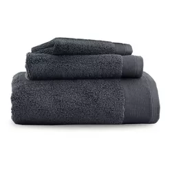 Luxury 100% Cotton Bath Towels Soft & Fluffy, Quick Dry, Highly Absorbent, Hotel Quality Towel Set - 1 Bath Towel, 1 Hand Towel, 1 Wash Cloth (Grey)