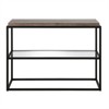 42" Black and Bronze Metal Console Table with Gray Oak Wood Shelf - Henn&Hart - 3 of 4
