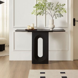 NicBex Simple Narrow Console Table with Unique Base Design,Marble/Wood Pattern Entrance Table for Hallway, Entrance - 1 of 4