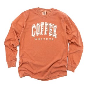 Simply Sage Market Women's Coffee Weather Long Sleeve Garment Dyed Tee - 1 of 2