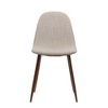 Modern Curve-Back Dining Chairs, Side Chairs with Wood-Finish Metal Legs, Fabric Upholstered Leisure Chair (set of 2) -Christopher Knight Home - 3 of 4