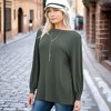 Amaryllis Women's Long-Sleeve Casual Boat Neck Loose-Fit Blouse Soft Stretchy Knit - 2 of 4