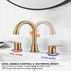 WOWOW 8 in. Widespread Double Handle Bathroom Sink Faucet in Brushed Nickel - 4 of 4