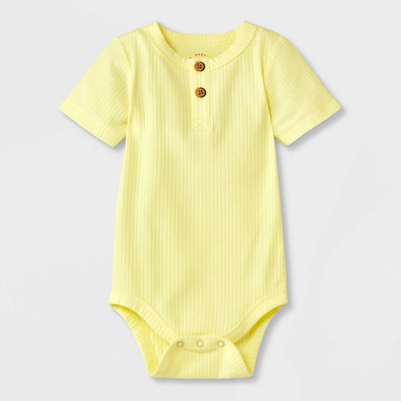 Baby Solid Henley Bodysuit - Cat & Jack™ Yellow, 1 of 6
