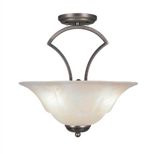 Toltec Lighting Zilo 3 - Light Flush Mount in  Graphite with 16" Amber Marble Shade - 1 of 1