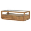 Modern Wood Coffee Table with 2 Drawers, Minimalist Display Coffee Table with Transparent Tempered Glass - 2 of 4