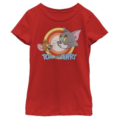 Girl s Tom and Jerry Classic Duo T Shirt Red Large