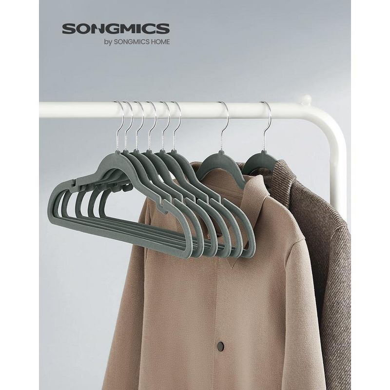 SONGMICS Velvet Hangers Non-Slip Clothes Hangers Pants Bar Space-Saving, 2 of 8