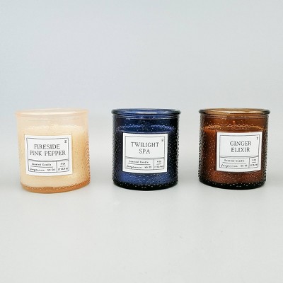 3ct Harvest Textured Glass Candles - Bullseye's Playground™
