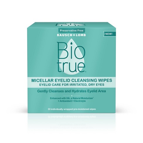 Biotrue Hydrating Micellar Eyelid Cleansing Wipes 30ct Target