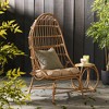 Outdoor Narrow Egg Chair, Patio Rattan Basket Chair, Wicker Indoor Egg Chairs With Stand & Cushion, Egg Chair For Bedroom, Patio, Balcony - 3 of 4