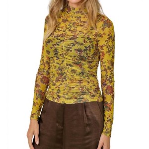 Women's Flare Floral Mesh Top - mystree - 1 of 3