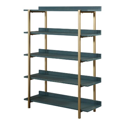 56.75" Prista 5 Tier Display Shelf Antique Blue/Gold - miBasics