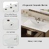 60" Double Sink Bathroom Vanity Set with Two Separate Ceramic Basins, Storage Cabinet with Antique Knobs, Rubber Wood Legs & Adjustable Shelves - 4 of 4